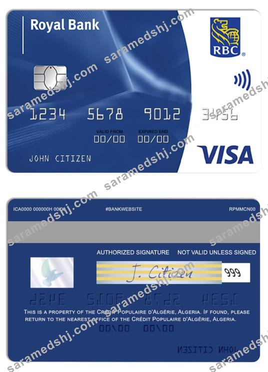 Barbados Royal Bank visa classic international card